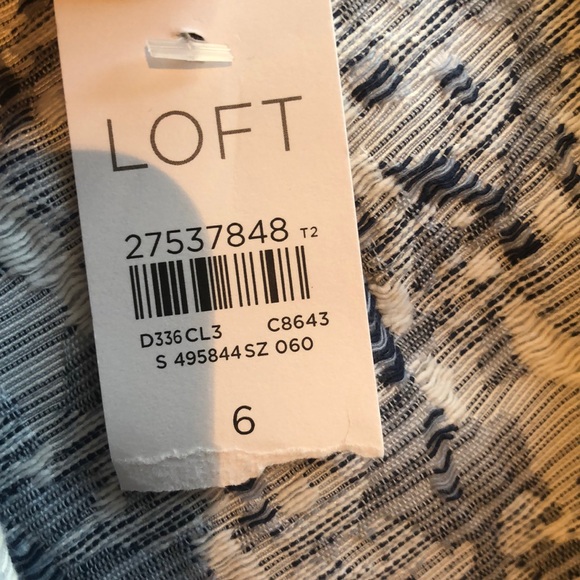 Ann Taylor LOFT blue and white textured skirt - Picture 4 of 5